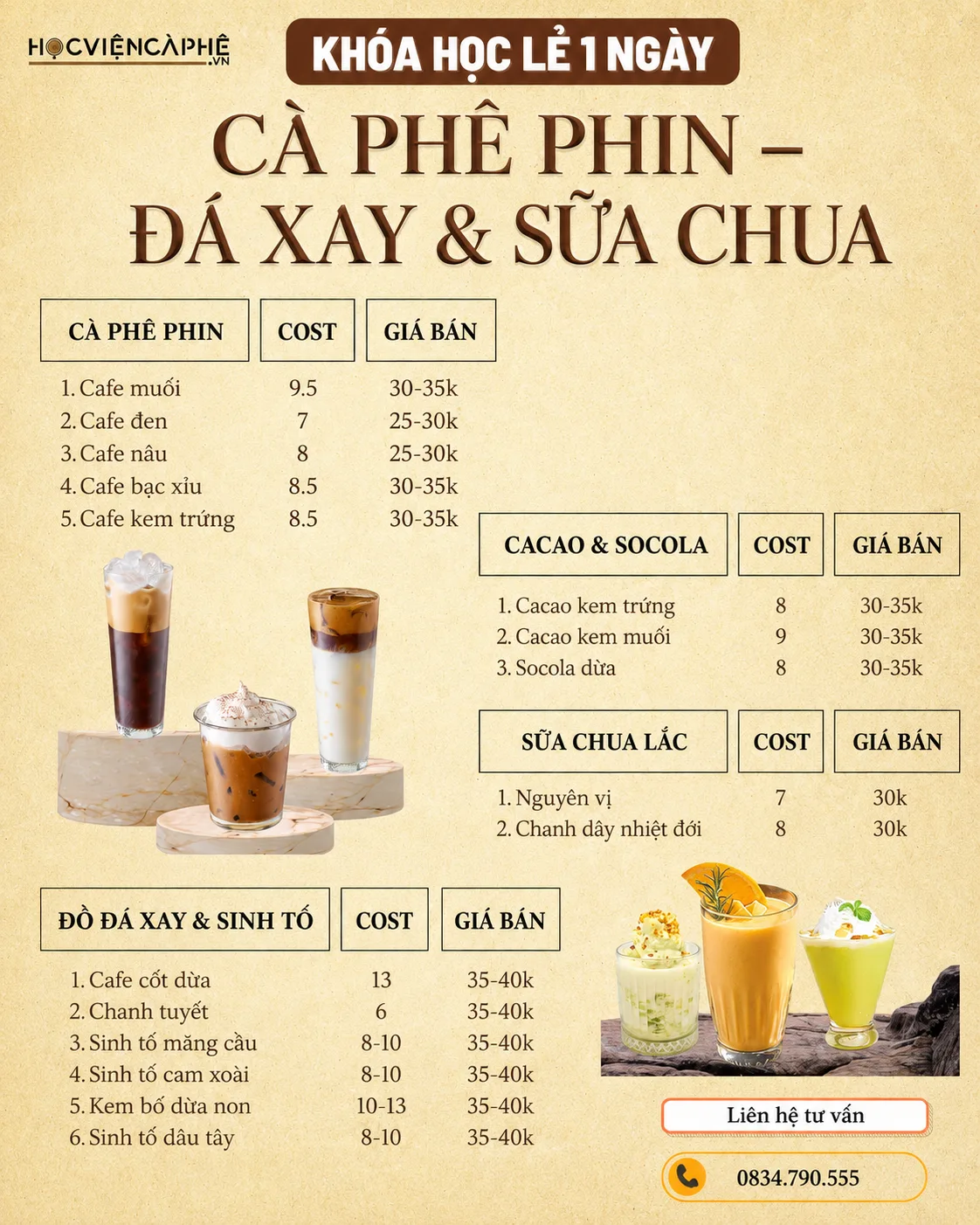 Cà Phê Phin – Đá Xay & Sữa Chua